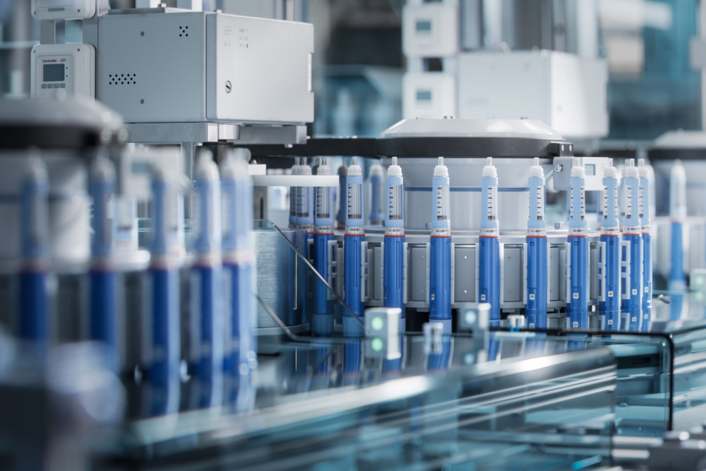 pharmaceutical injectors for insulin or GLP-1s in production