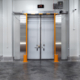 insulated door leading into a cold storage room